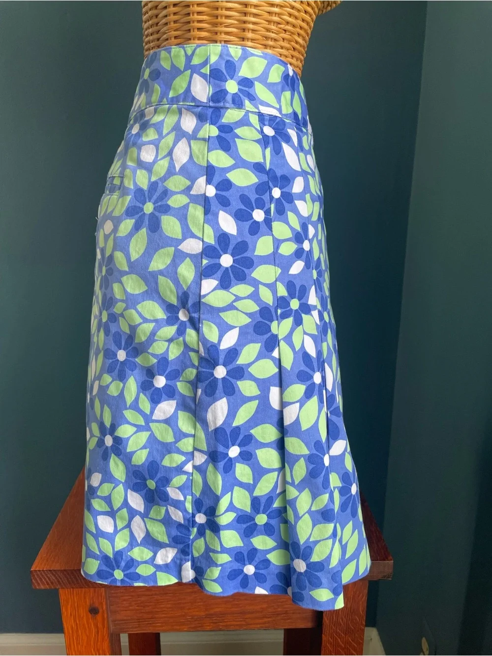 Lady Hagen Tennis Golf Pickleball Skort Blue Green Floral Pattern Size 10